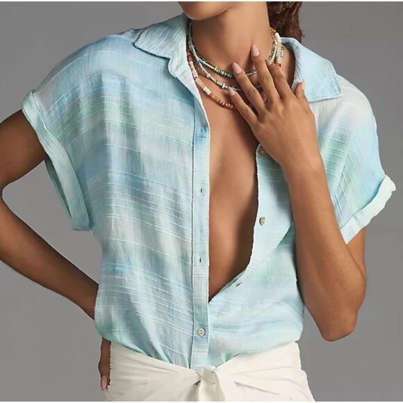 ANTHROPOLOGIE CLOTH & STONE BUTTON DOWN SHIRT SIZE XL - Picture 1 of 13